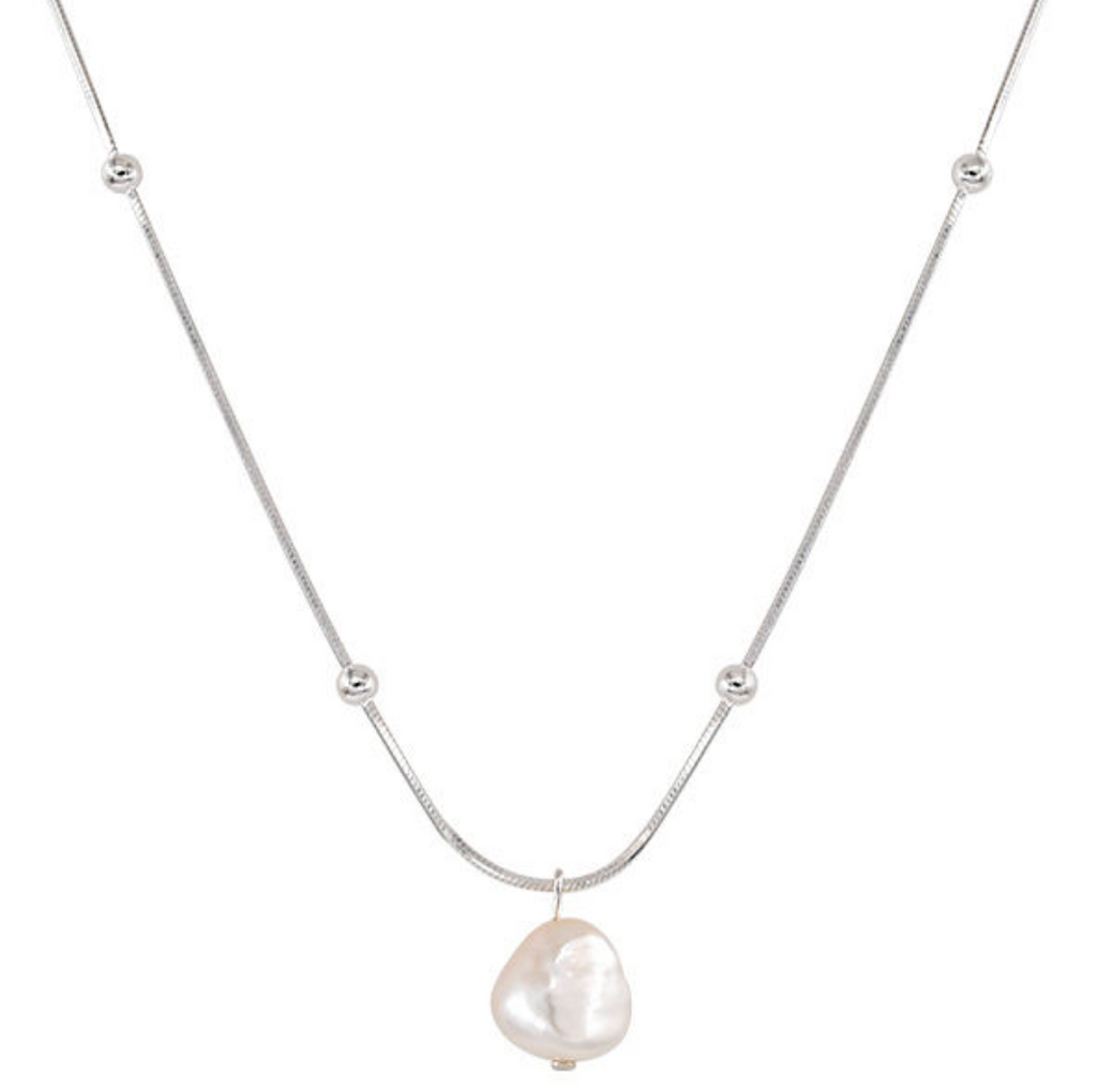 The Amara Organic Pearl Station Necklace